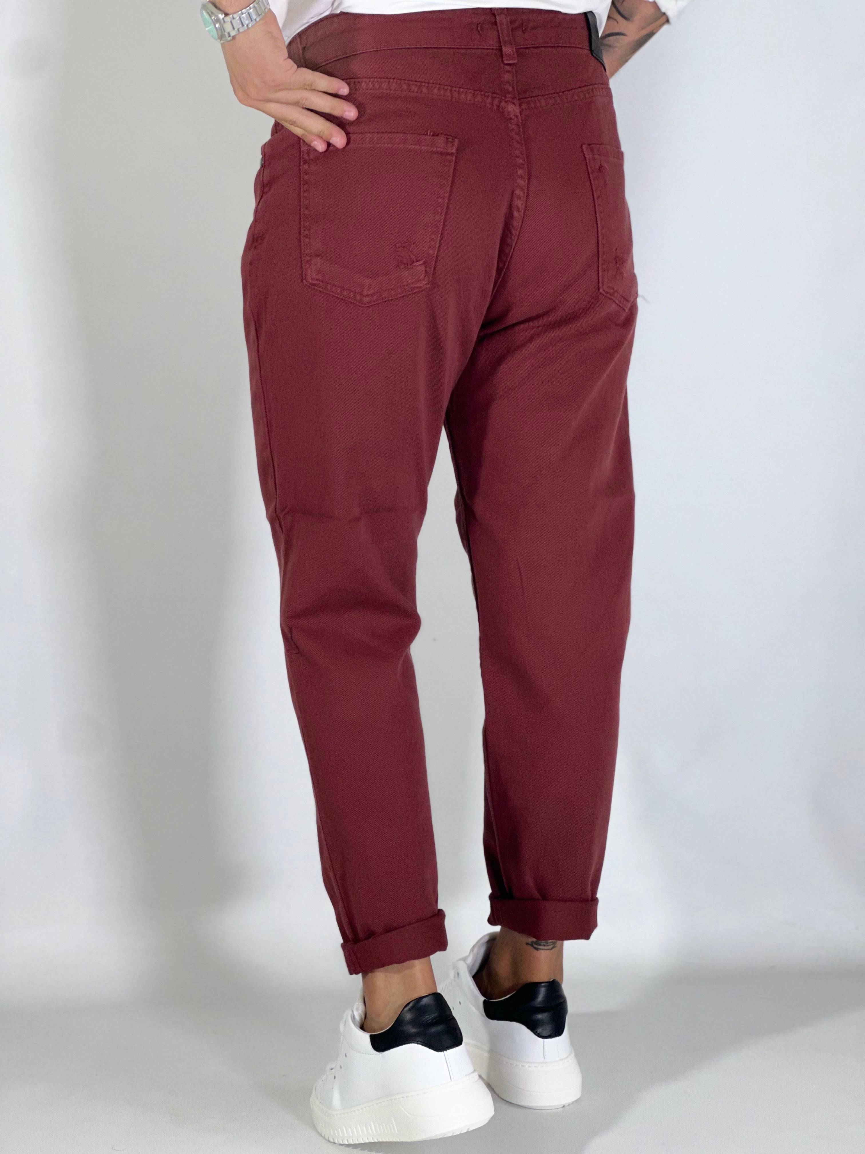 Pantalone loose fit bordeaux GV101