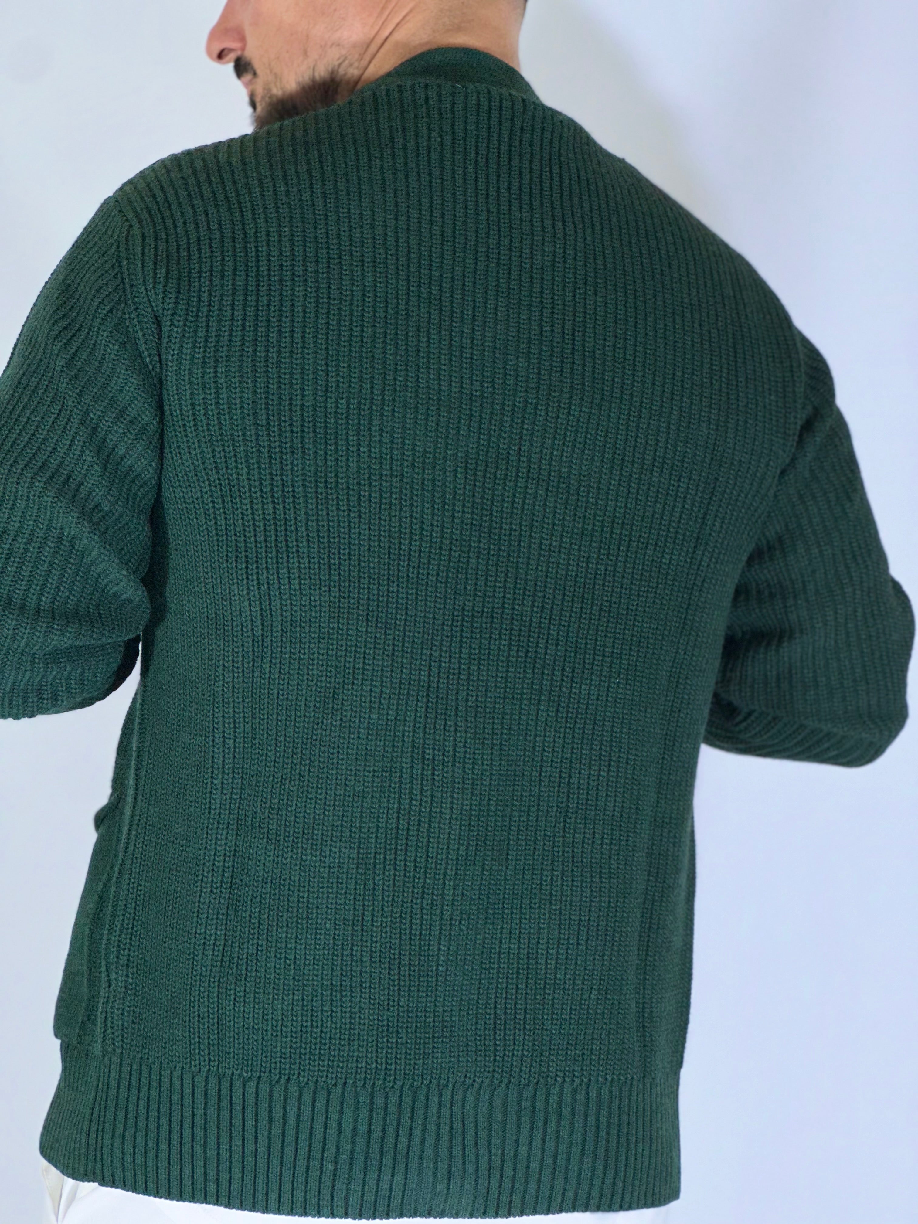 Cardigan con tasche verde g. PHC/019