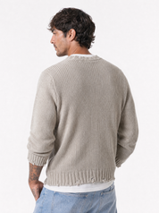 PIGNASECCA Girocollo con rotture beige