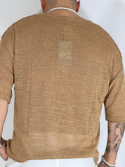 T-shirt scollata cammello SHIBUYA