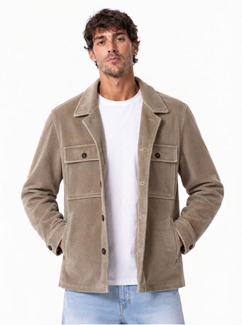 STIGE Giacca in velluto beige