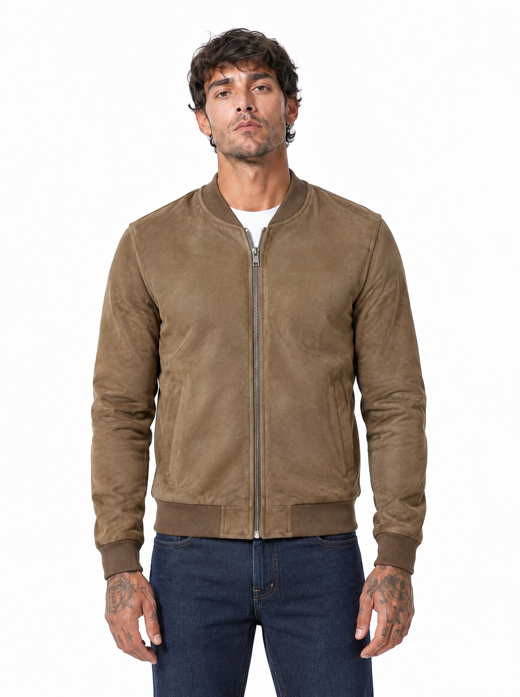 Giubbino eco-camoscio khaki ZM5302