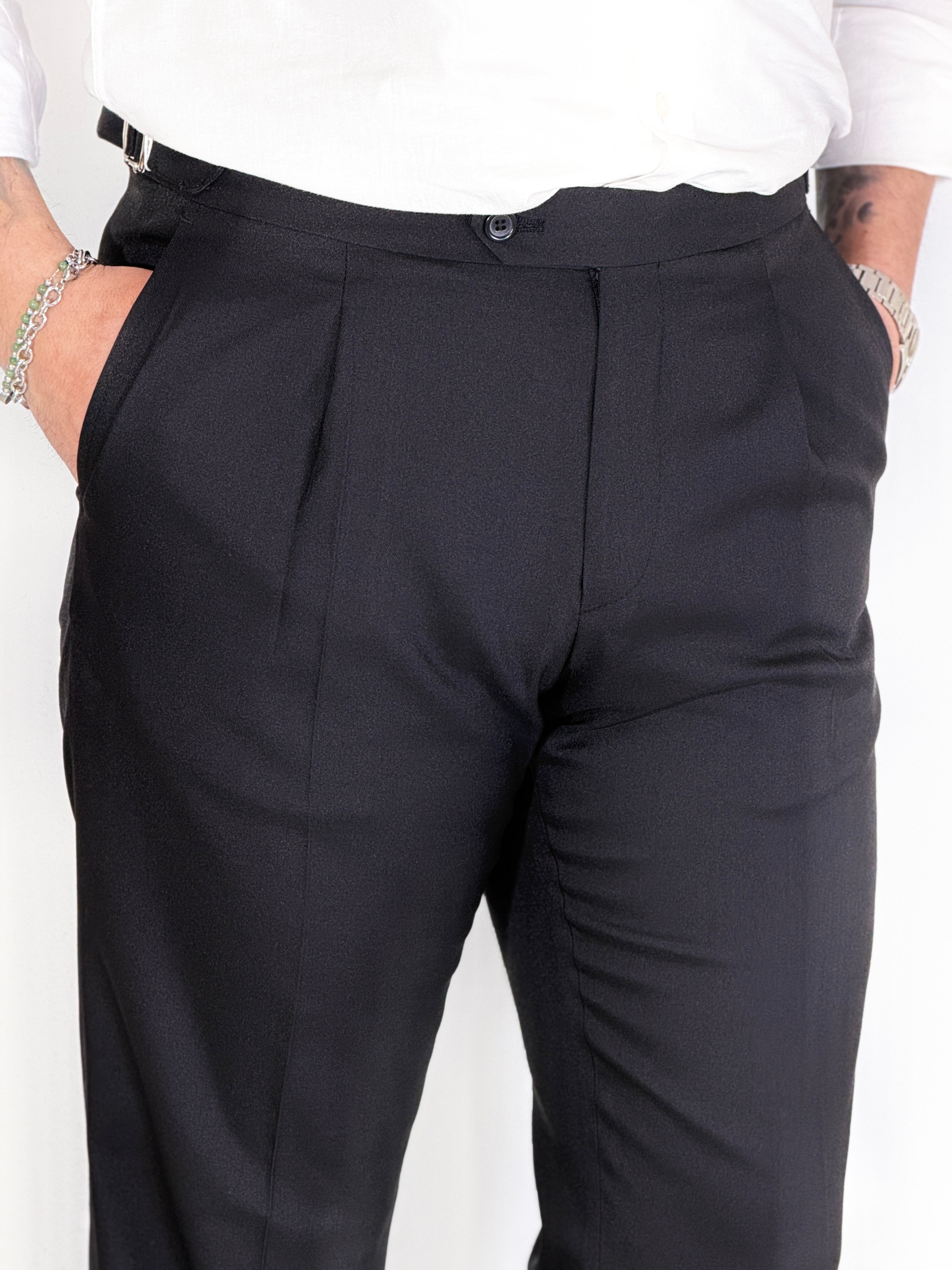Pantalone con fibbie Migliaccio nero Spencer