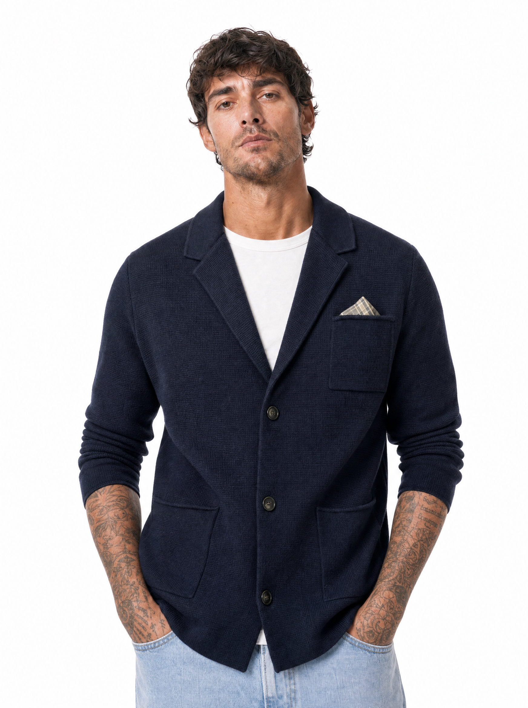 PARKER cardigan pochette blu