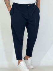 Nomad · Pantalone carrot con pince blu