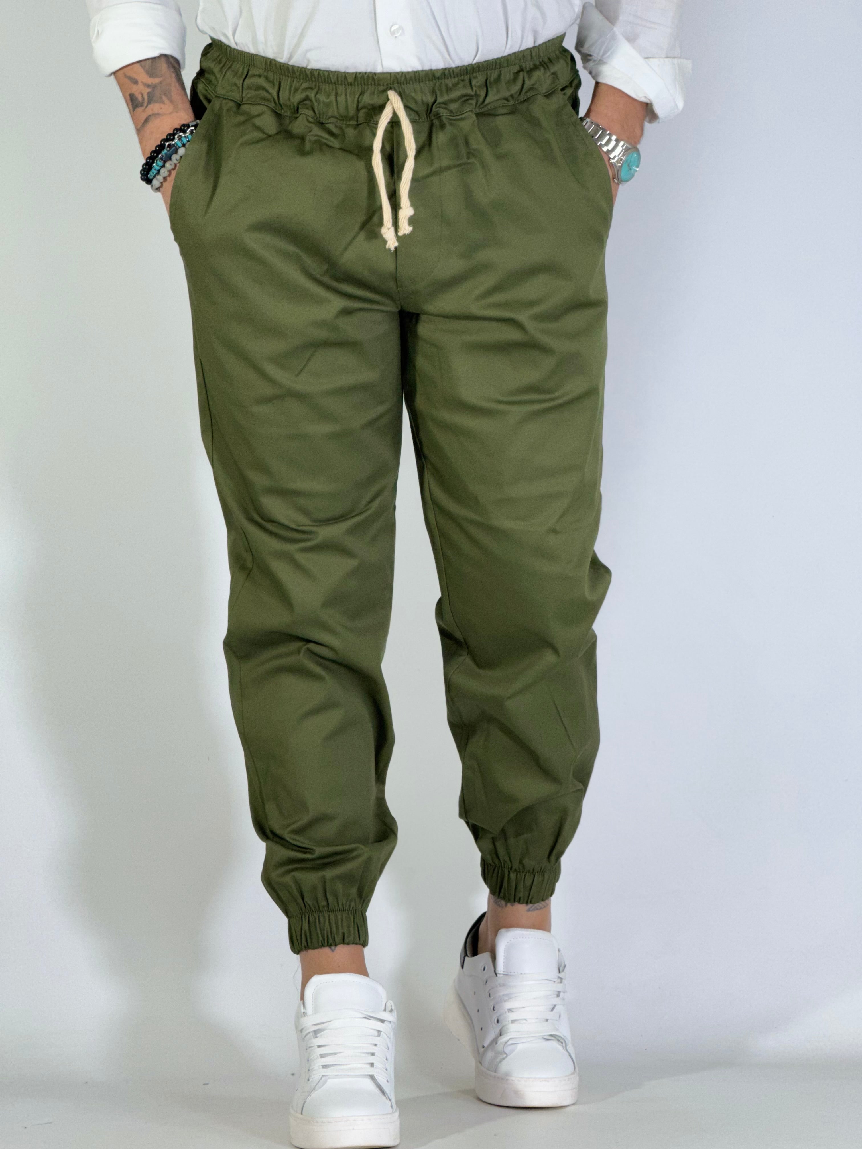 Pantalaccio molla verde militare GPE520