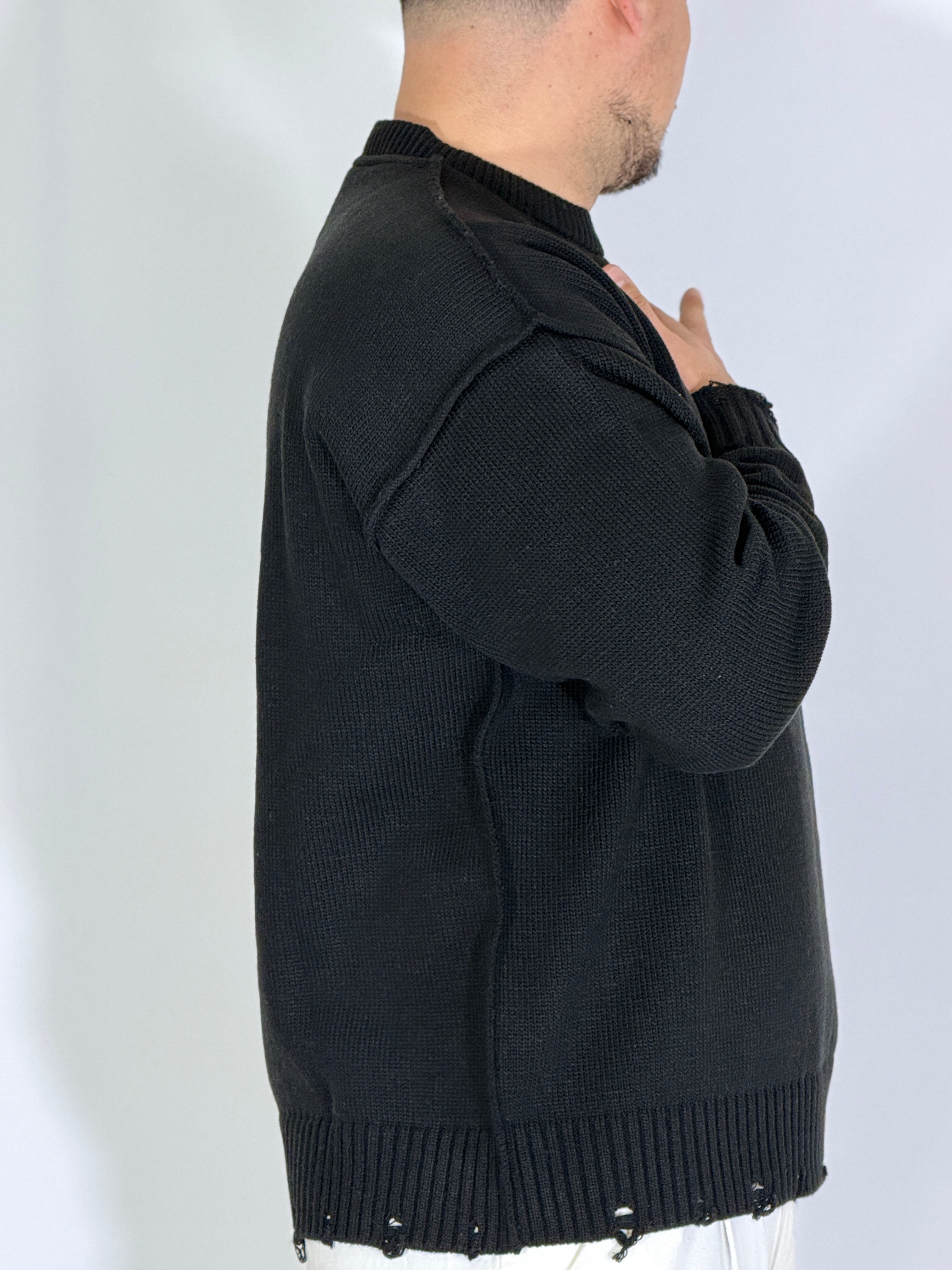 Maglia cucitura inversa nera TBS17