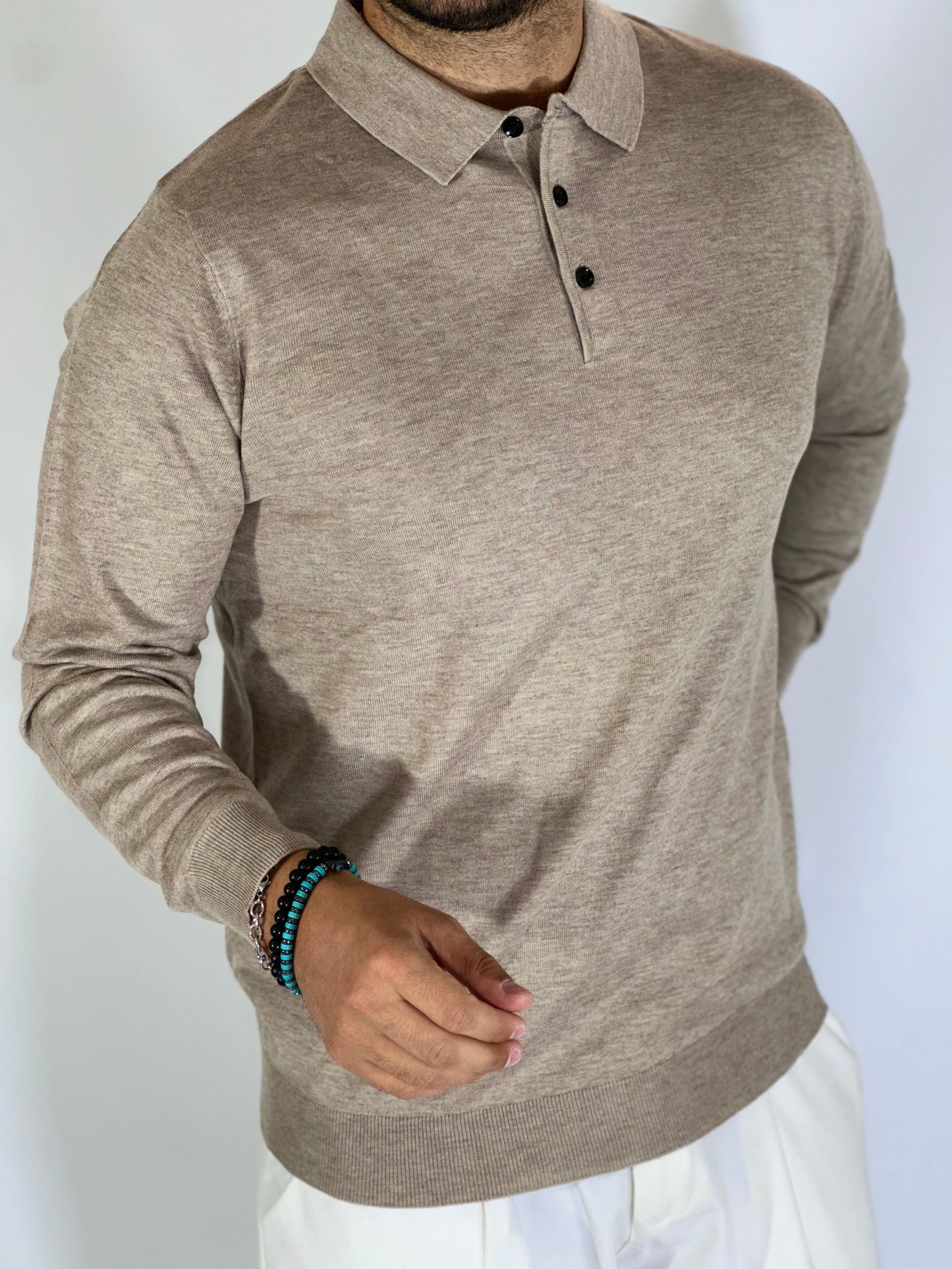 Polo bottoni JACKSONVILLE beige