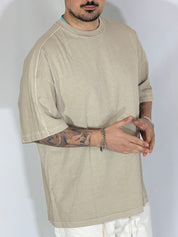 T-shirt fiammata beige 089G