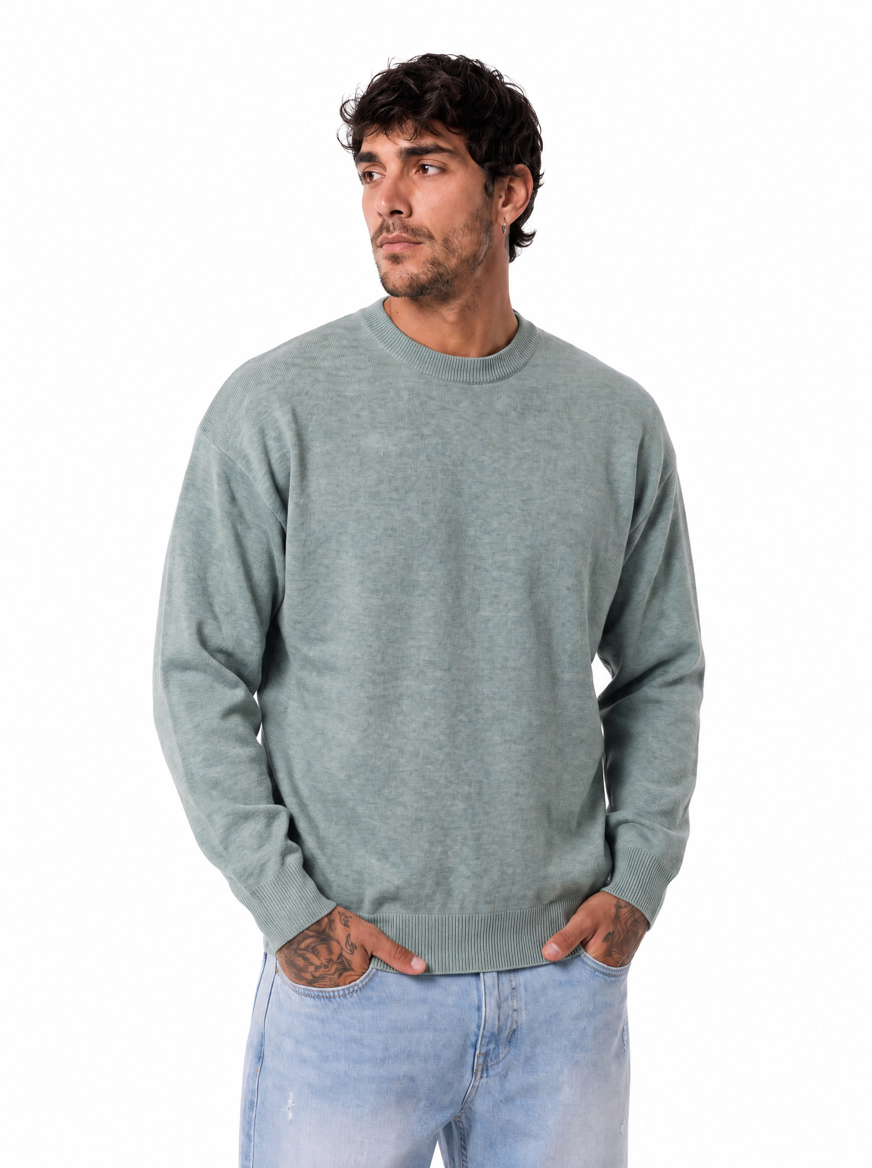 Girocollo rasato green W86020