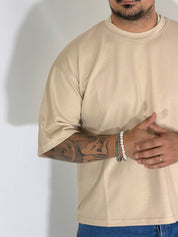 T-Shirt cropped manica a tre quarti avorio STEPHEN