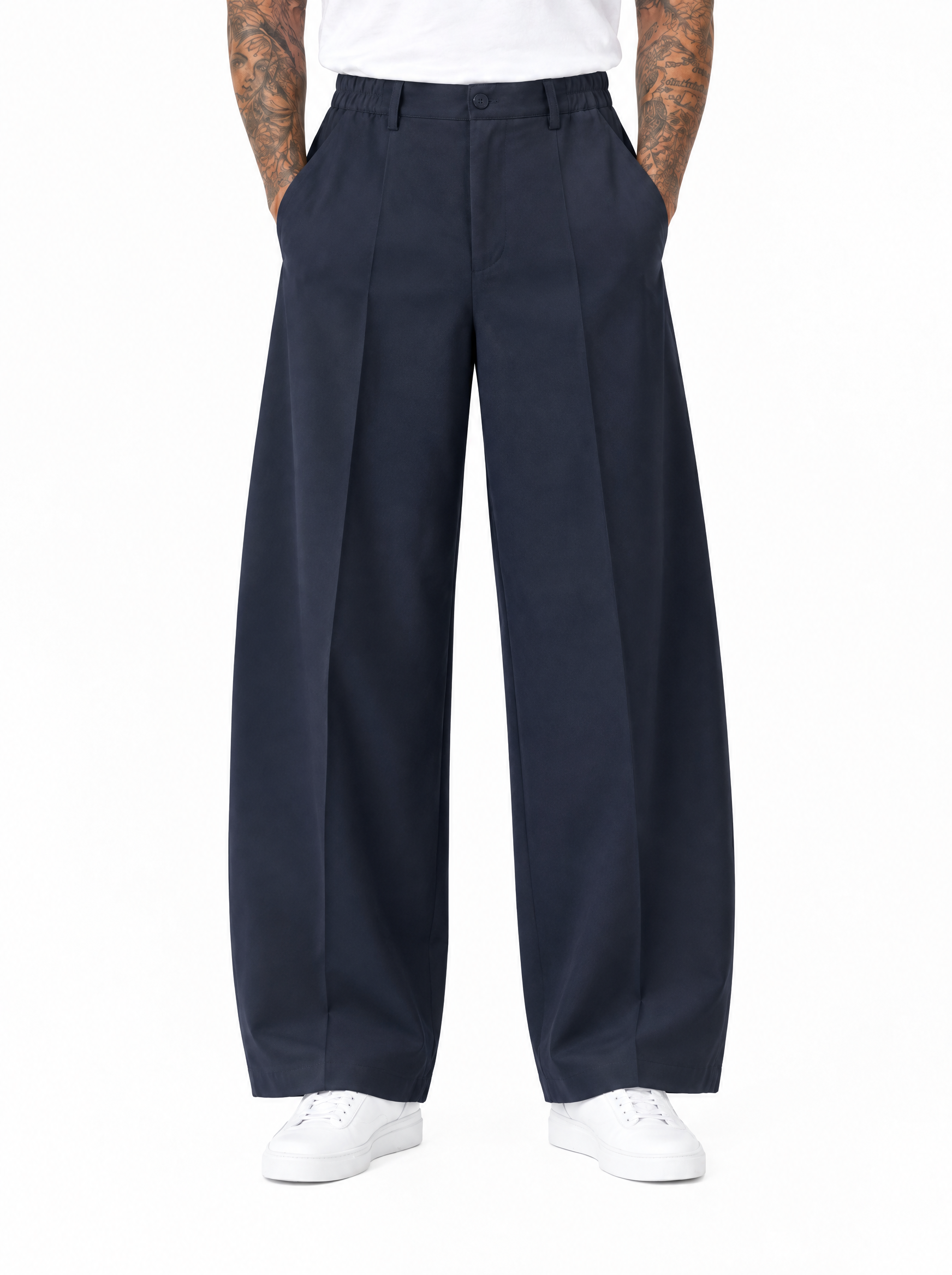 COMPTON Pantalone palazzo blu