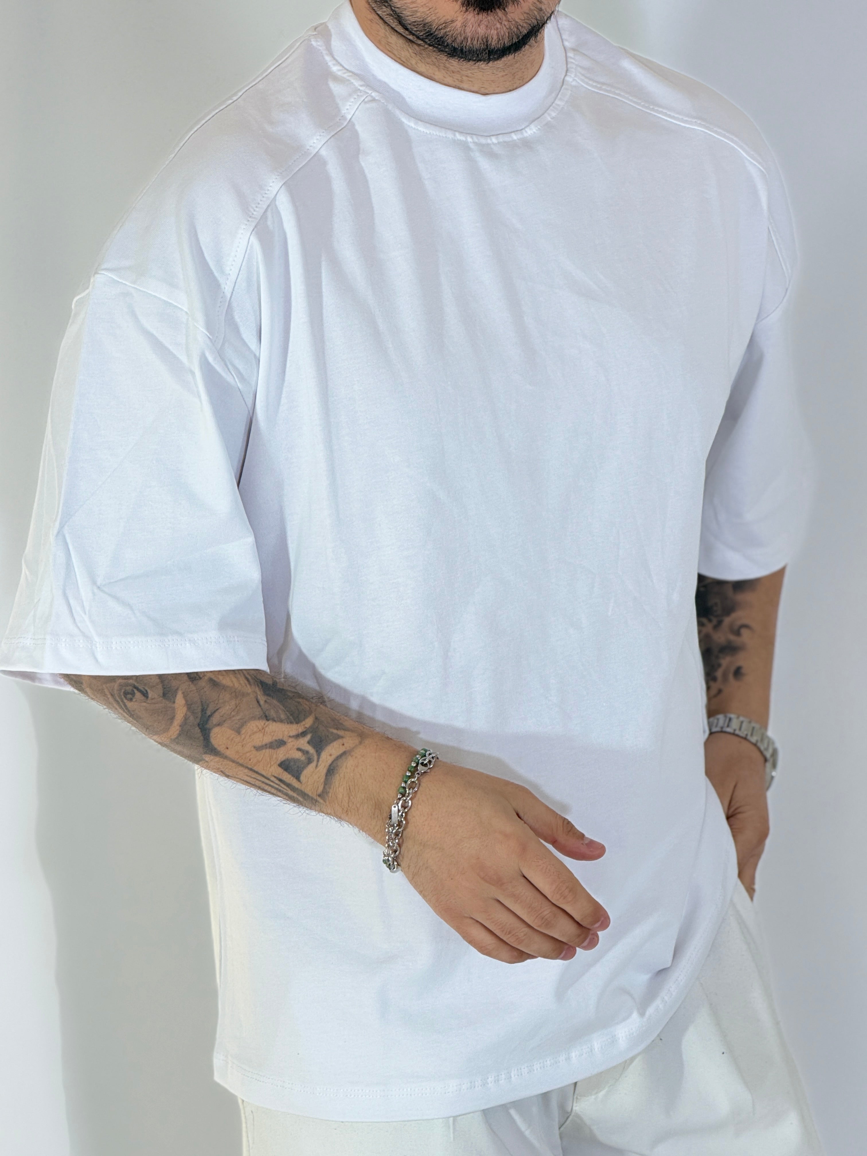 T-shirt over tre quarti bianca 6003PE