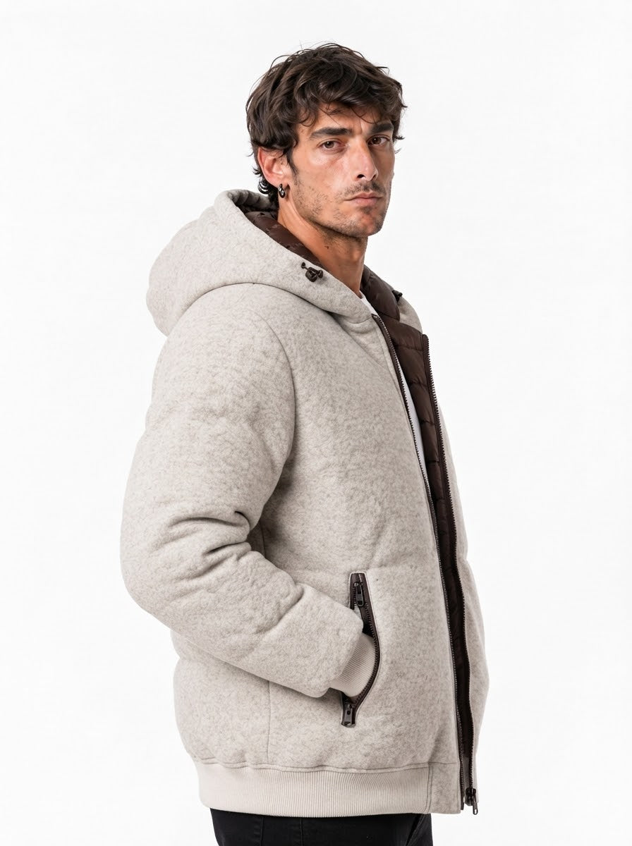 Giubbino con cappuccio panna 99774-134