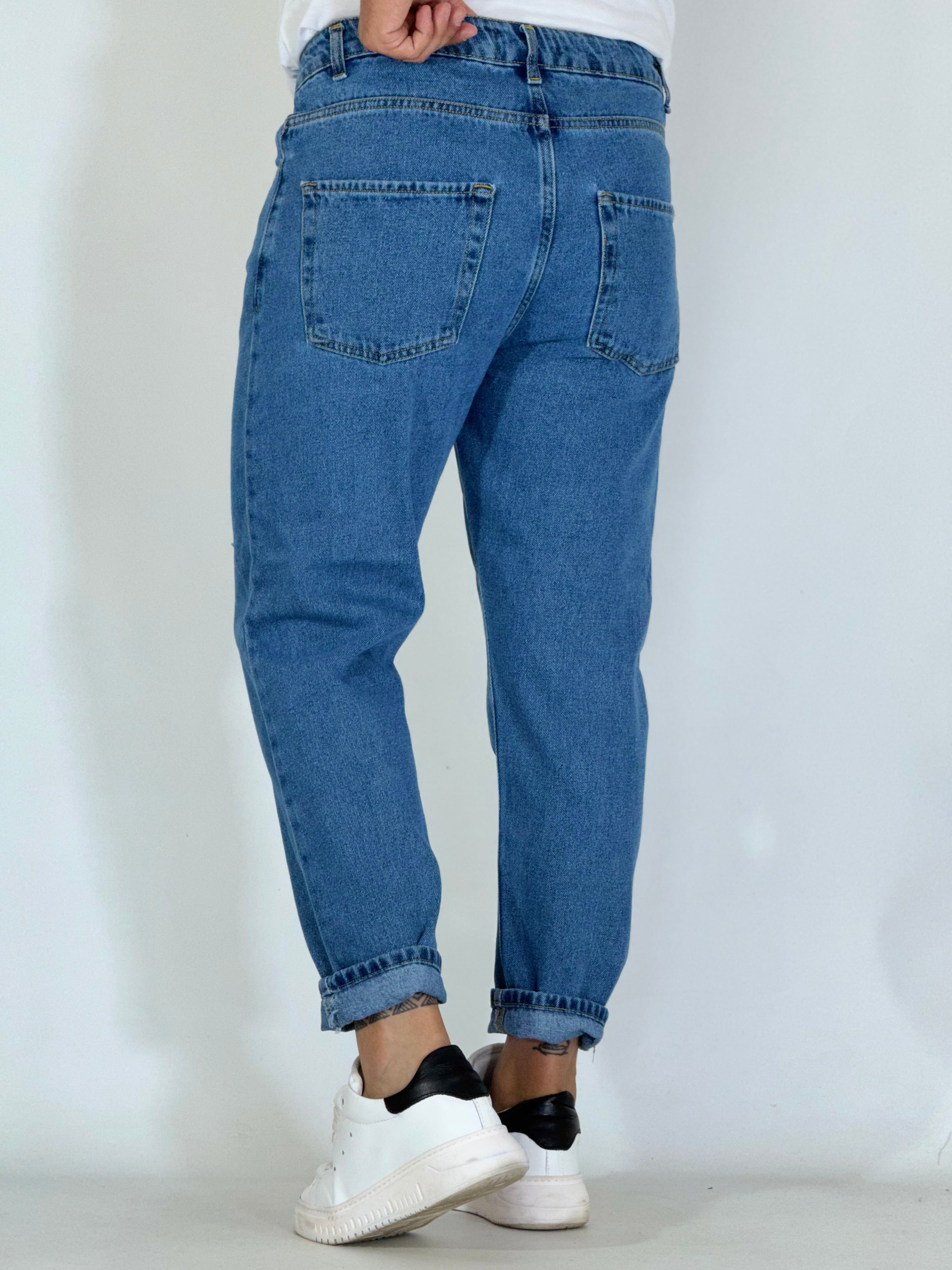 Jeans loose fit con strappi intermedio MAIORCA-3
