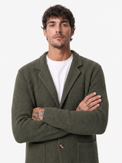 KASSEL cardigan punto riso militare