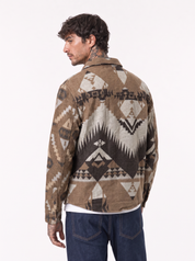Giacca in pile azteca camel 7789