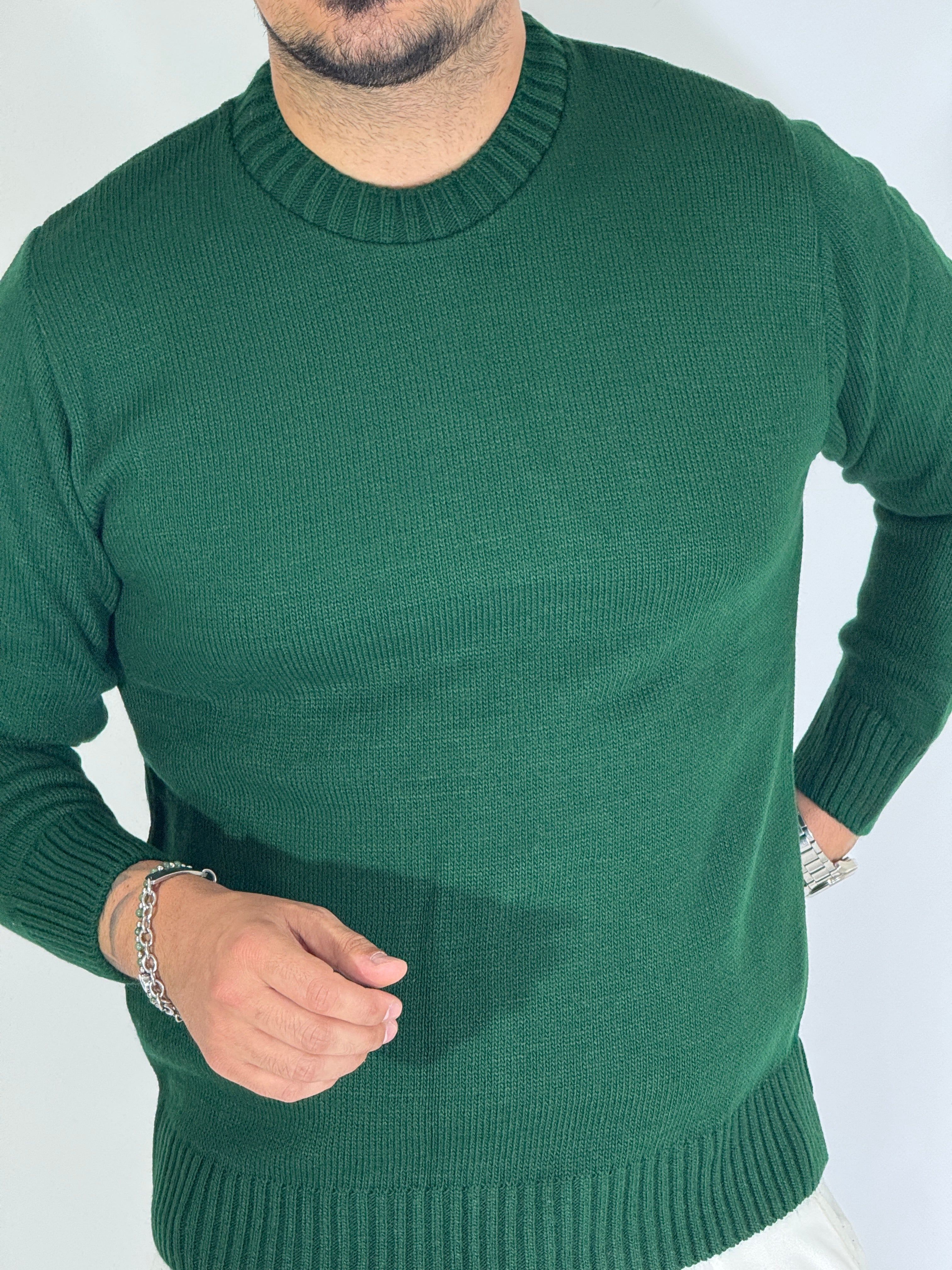 Girocollo basic verde bosco AD25161