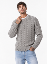 POLI BRAID Girocollo a treccia grigio