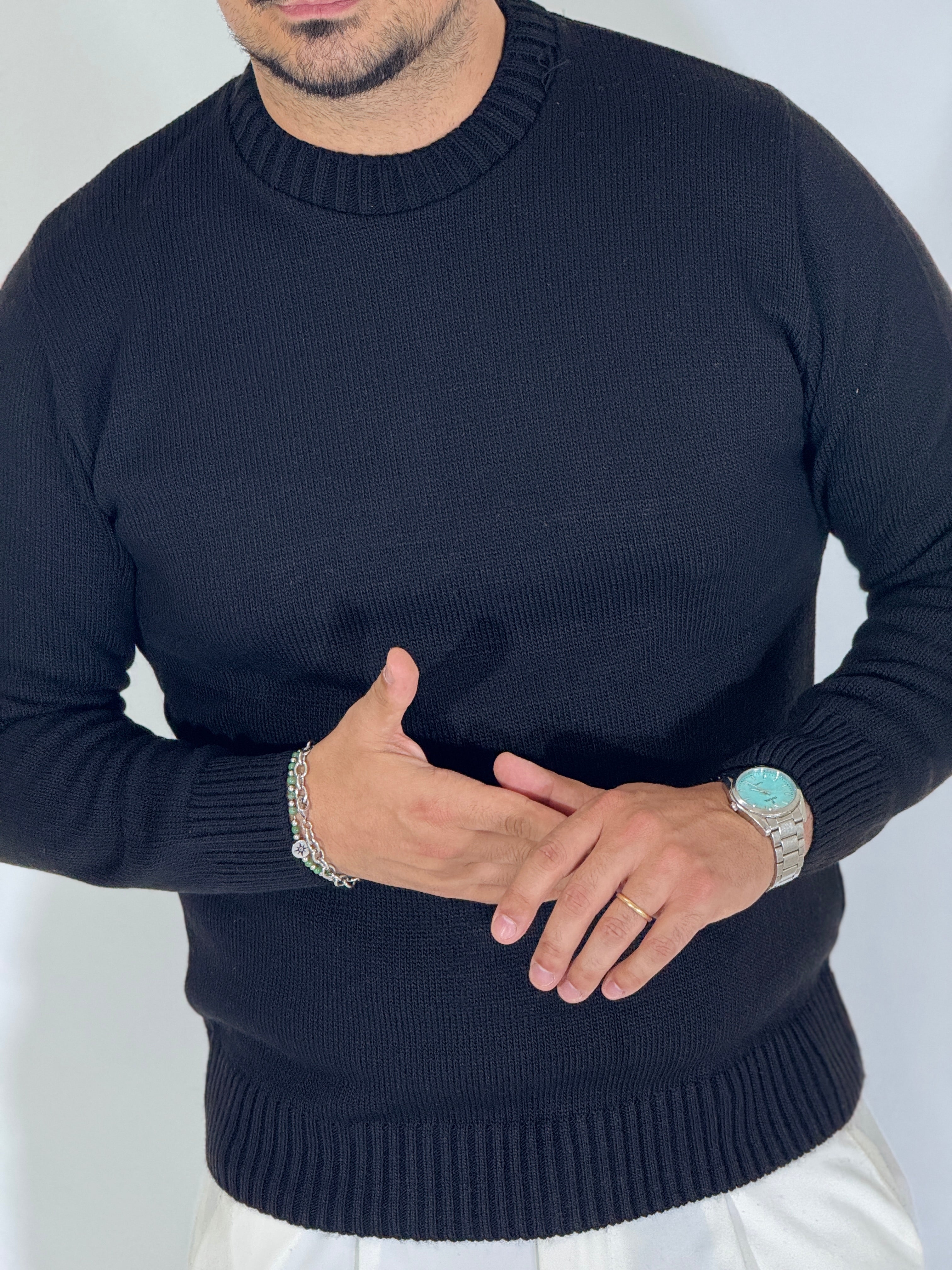 Girocollo basic nero AD25161