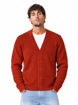 DAMON Cardigan basic a costine coccio