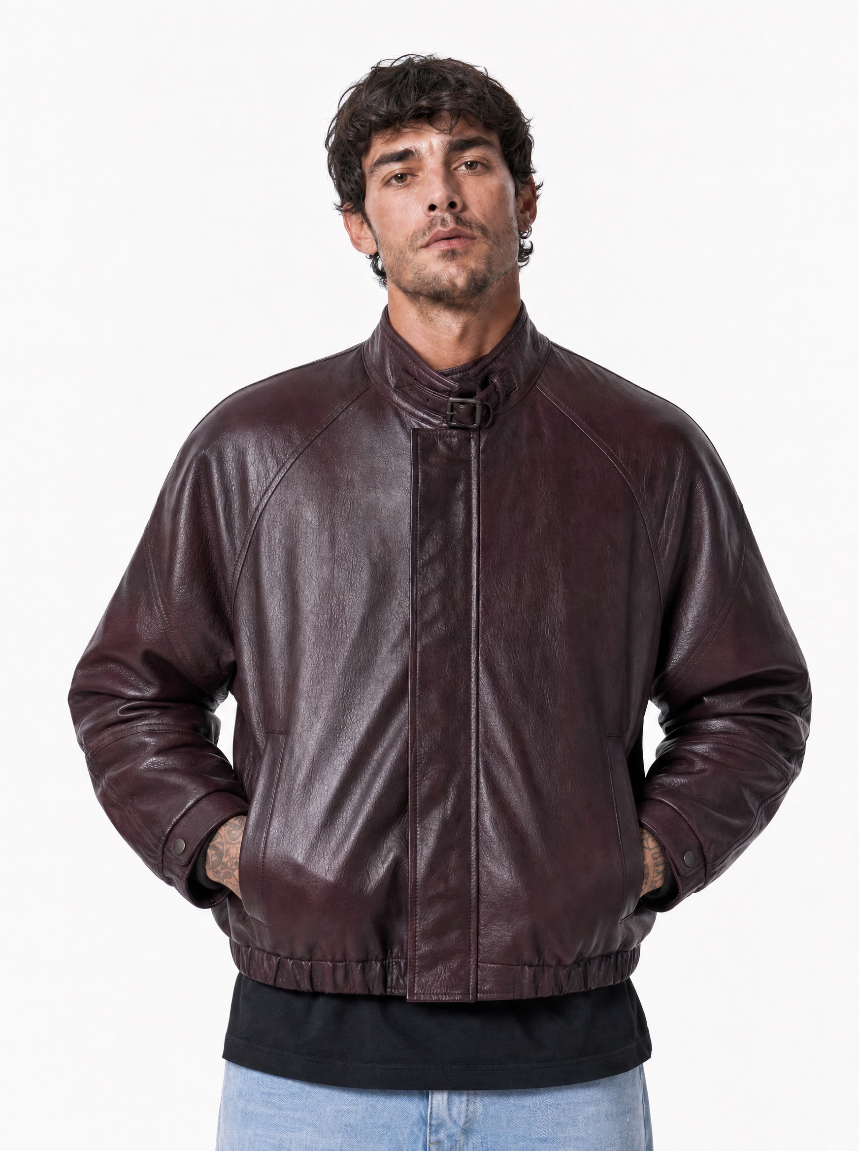 Giubbino eco-pelle bordeaux XH8971-9