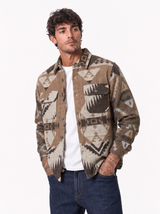 Giacca in pile azteca camel 7789
