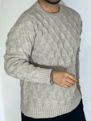 Maglia con trecce beige BK77006