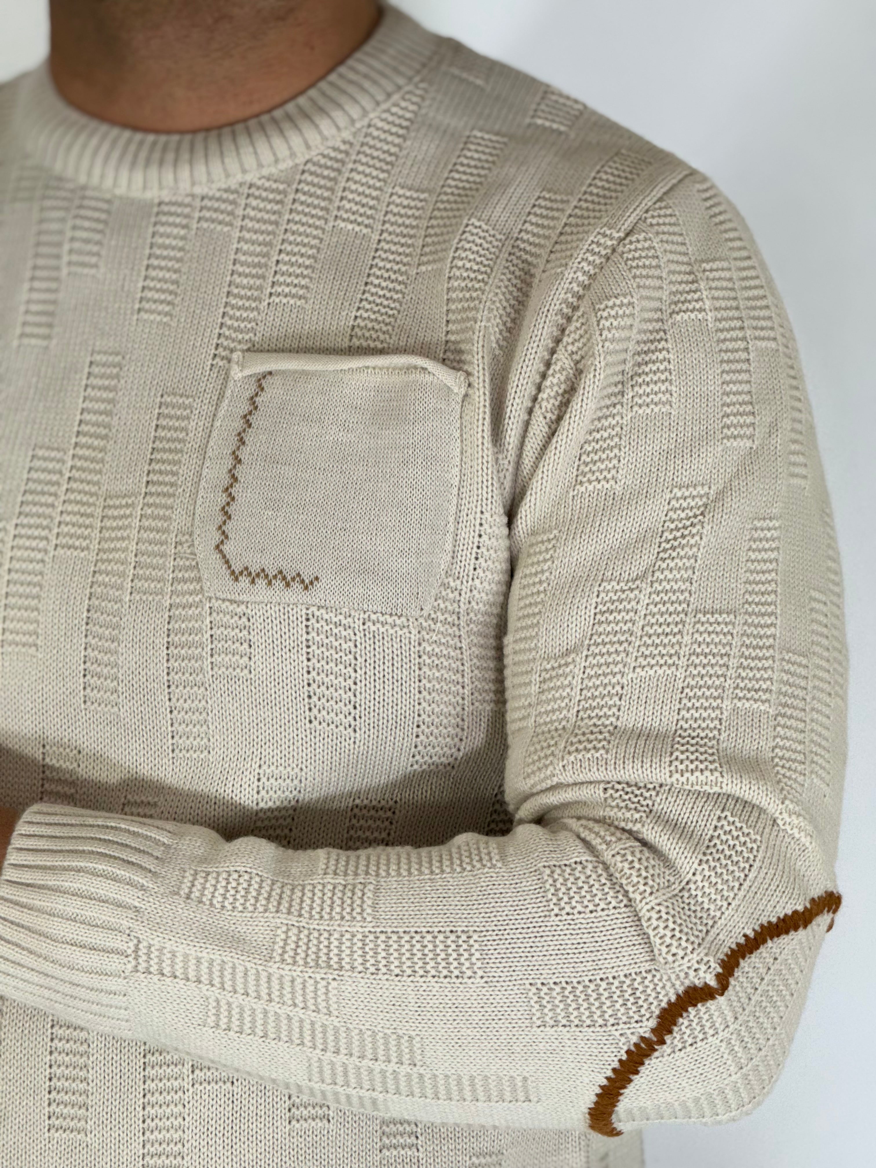 Girocollo toppa ricamato avorio BPK2510