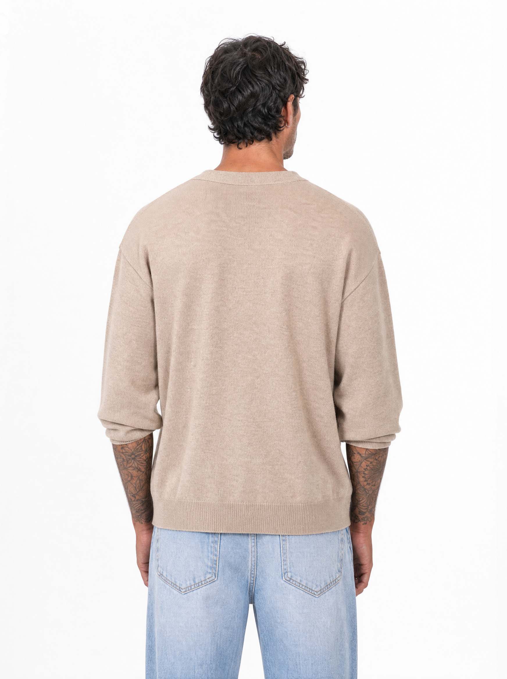 Cardigan spalla scesa beige W86022
