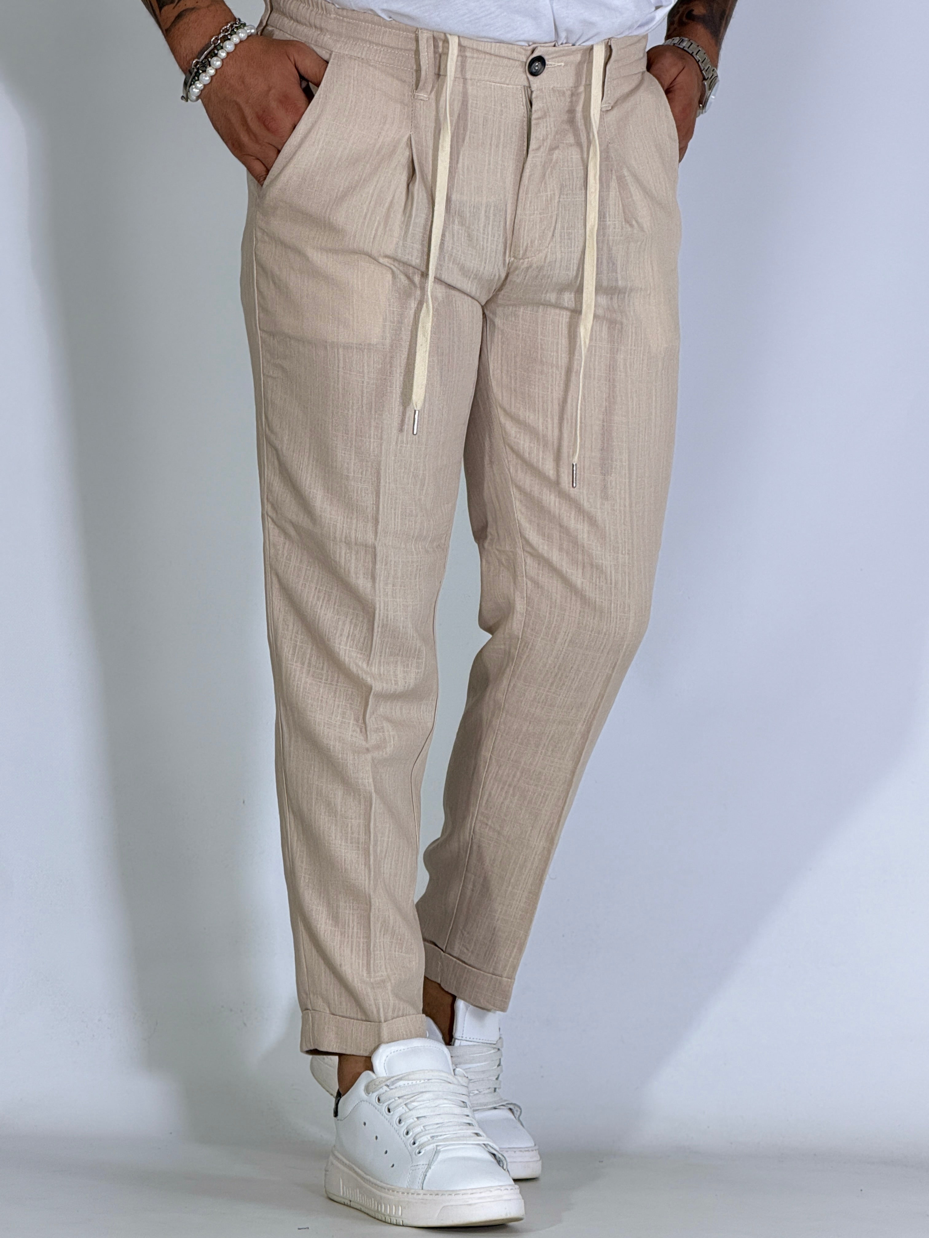 Pantalaccio misto lino beige NOISE