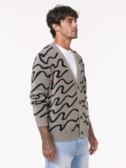 COSTIERA cardigan grigio-antra jacquard