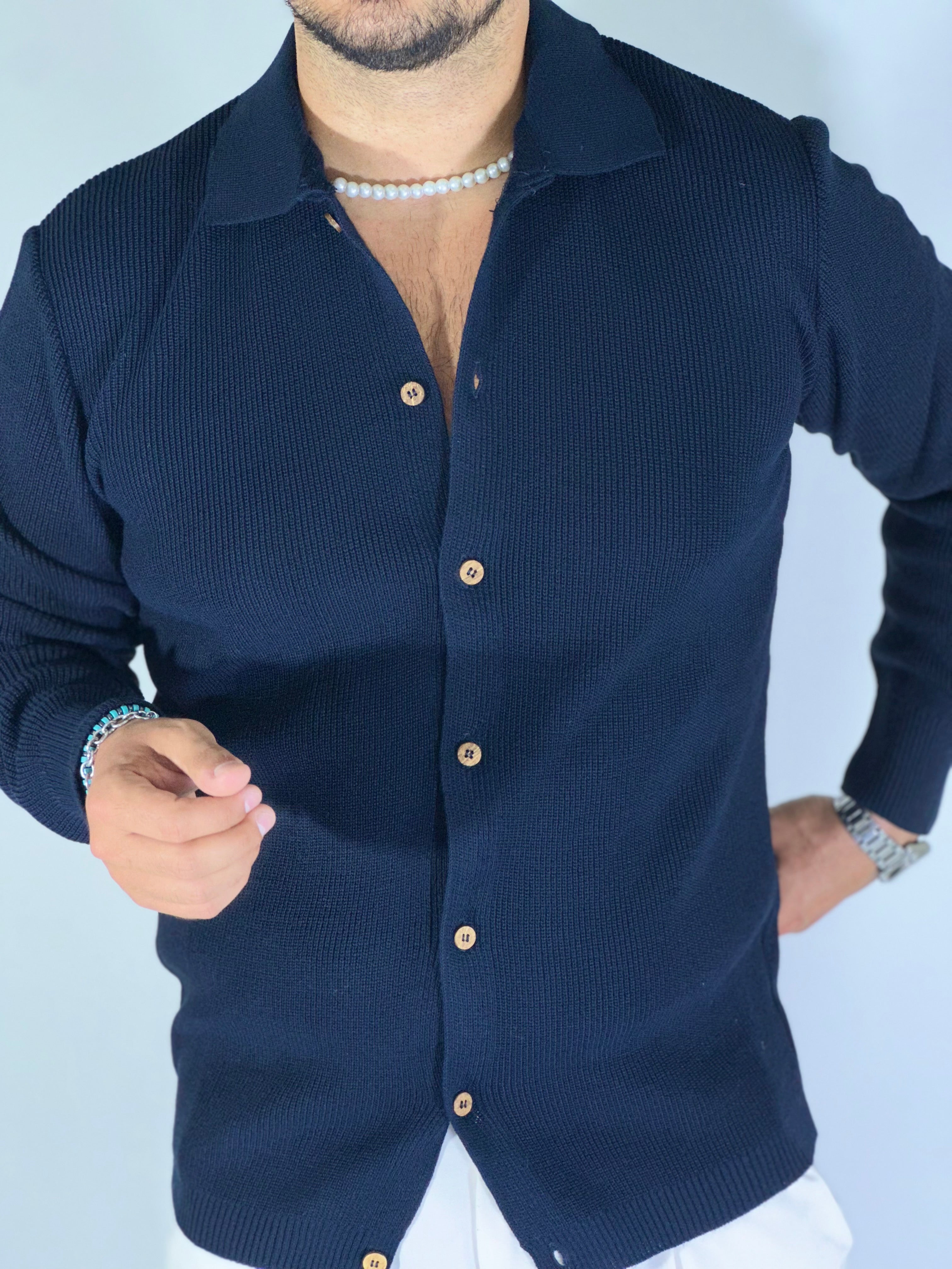 Giacca camicia blu SER122