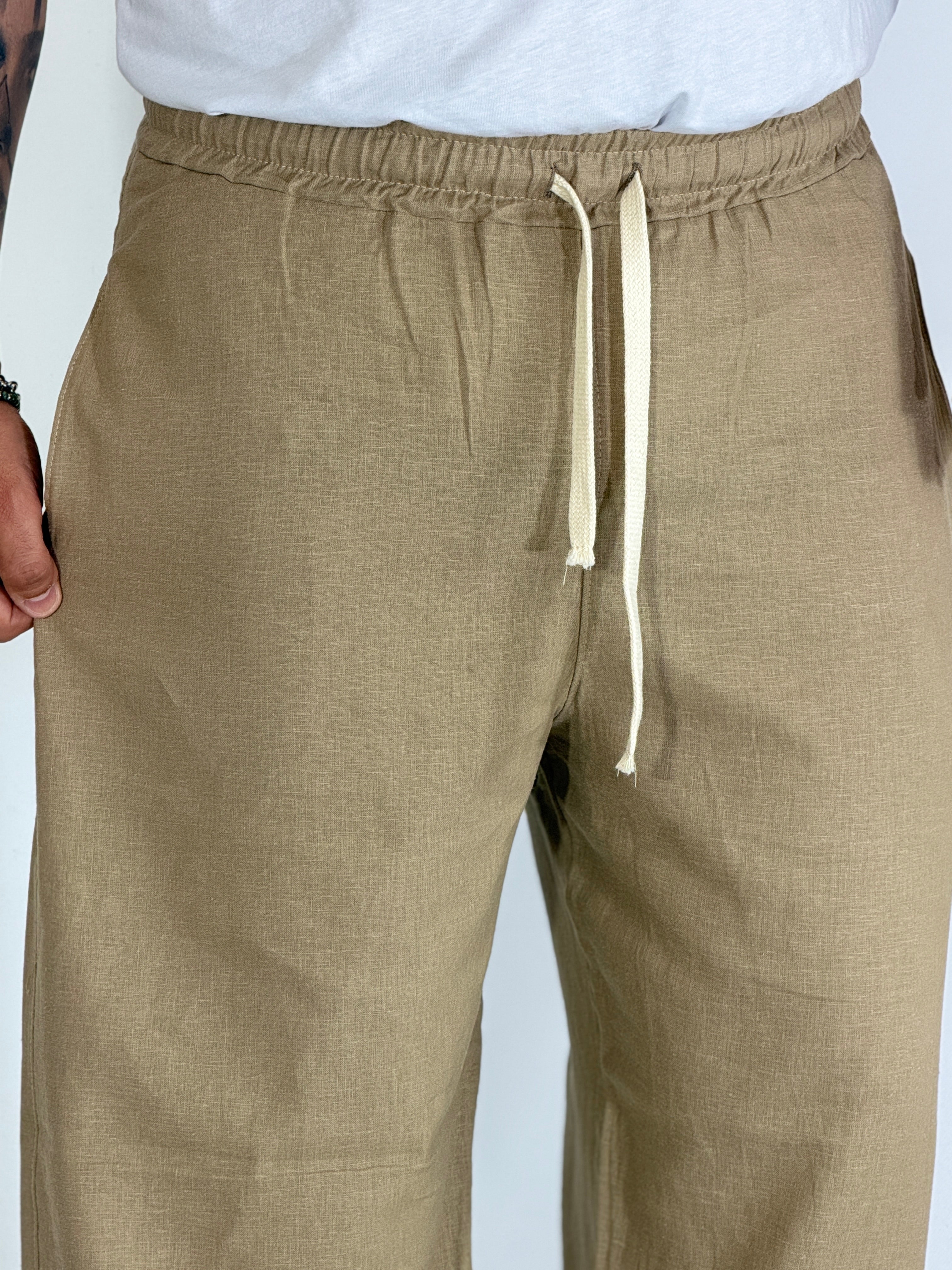 Pantalaccio in lino balloon beige KANTO