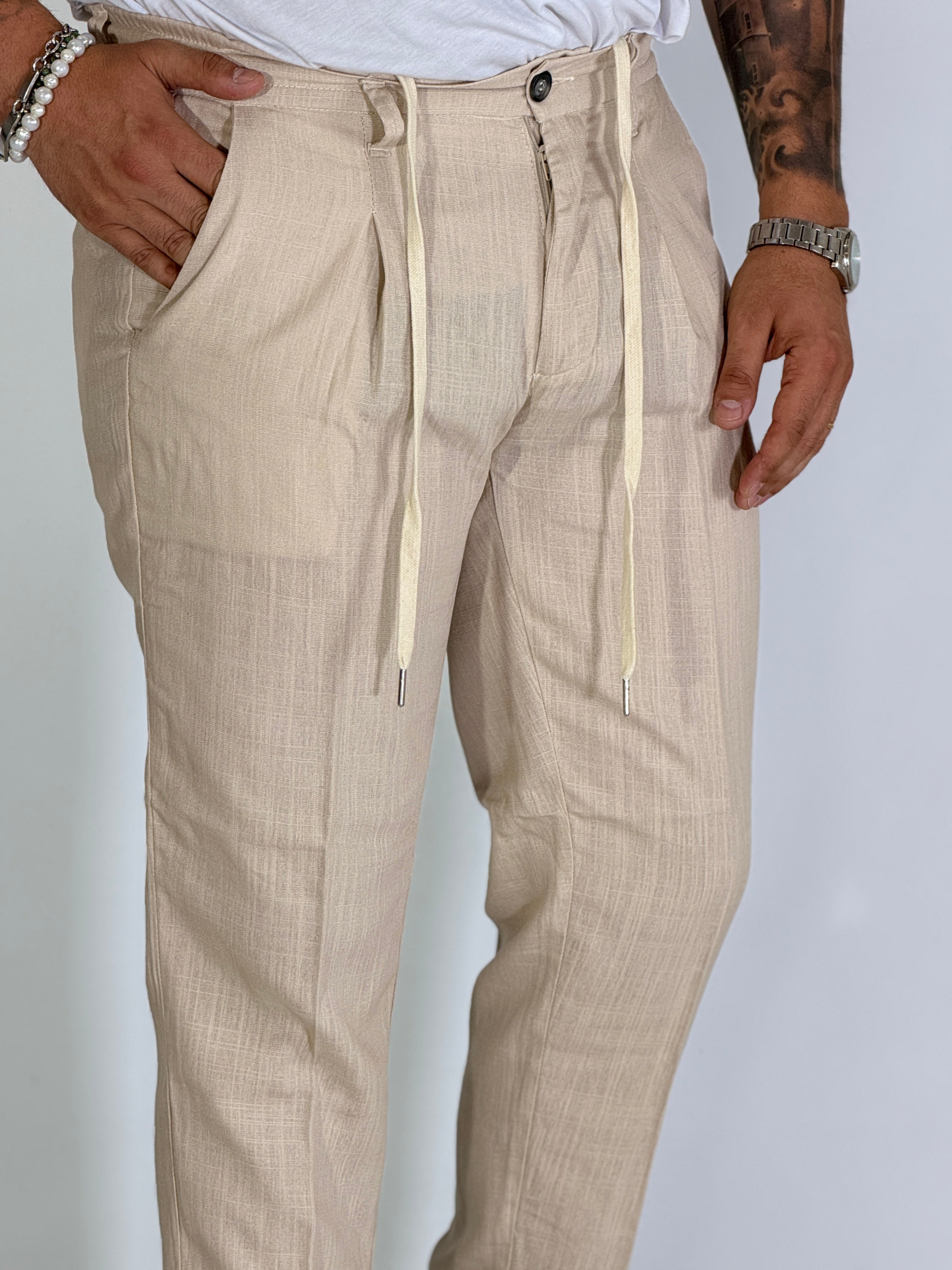 Pantalaccio misto lino beige NOISE