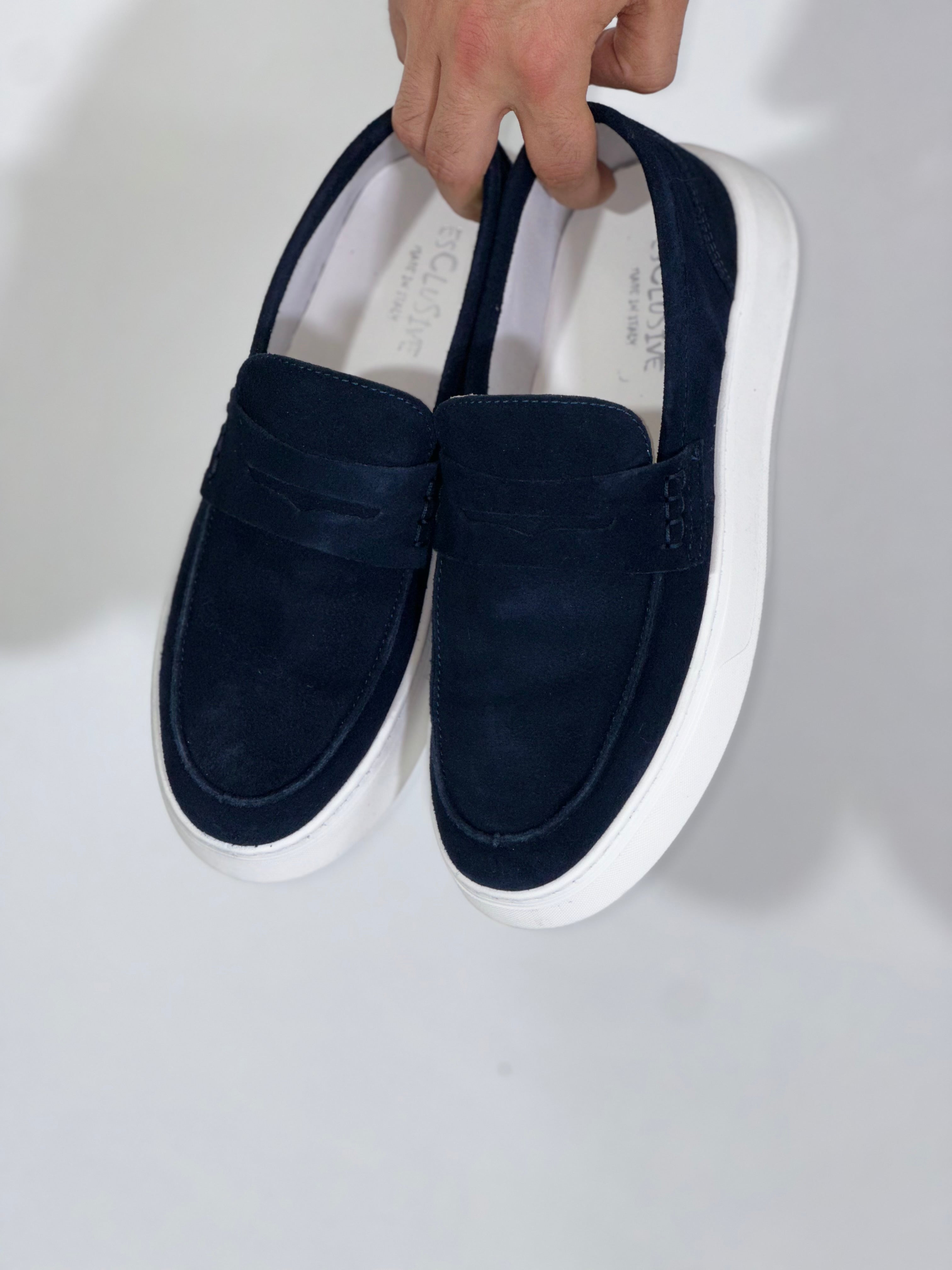 Mocassino casual camoscio BLU DR801