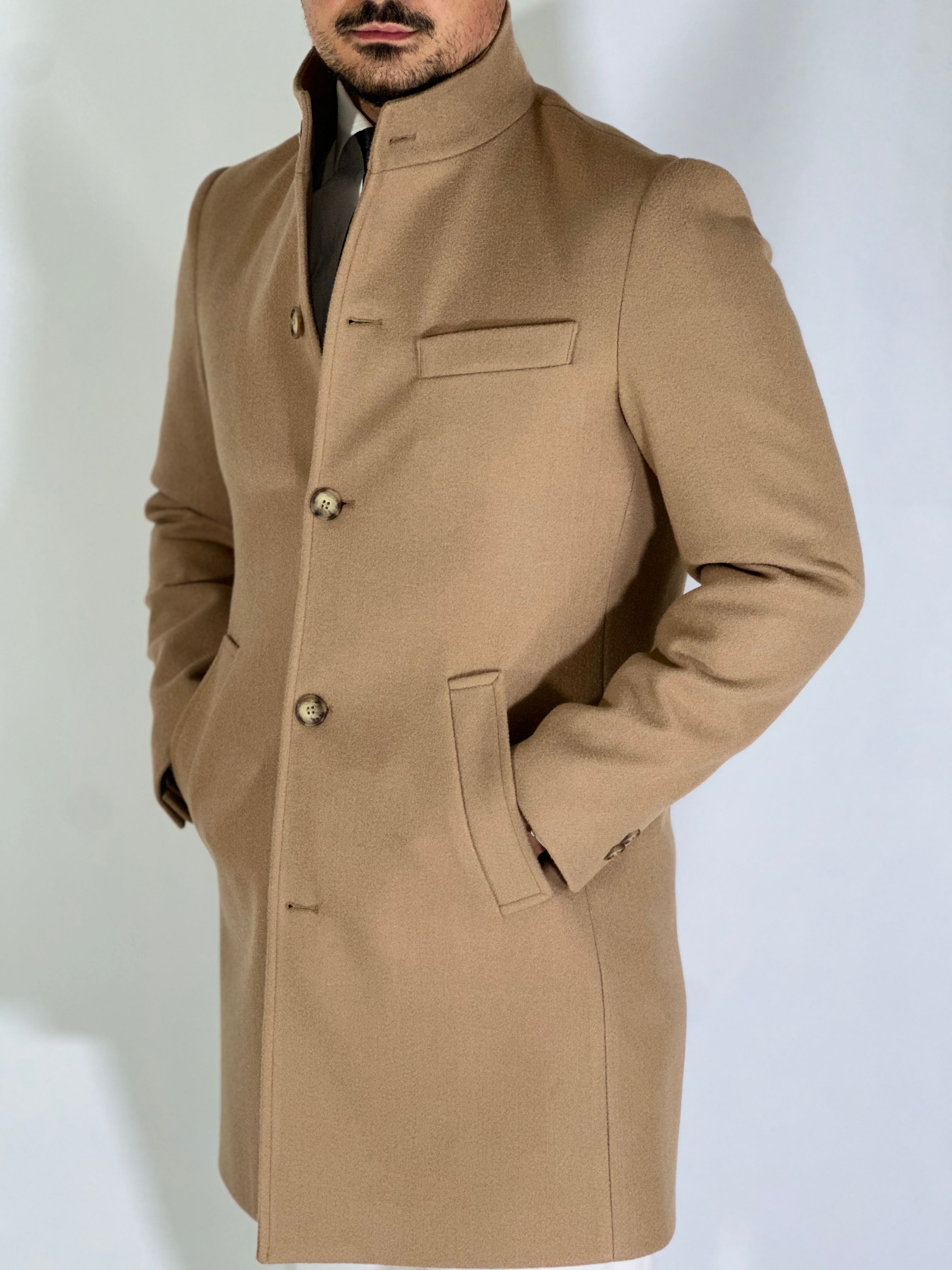 Cappotto coreano camel CPZAZA