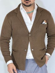 ONE · Cardigan giacca tabacco