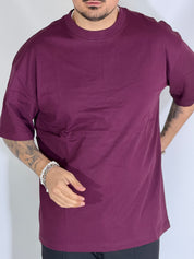 T-Shirt over basic wine red L814901