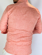 Camicia migliaccio coreana lino ARANCIO