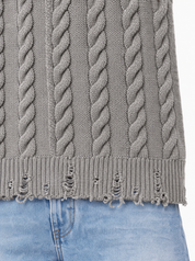 POLI BRAID Girocollo a treccia grigio