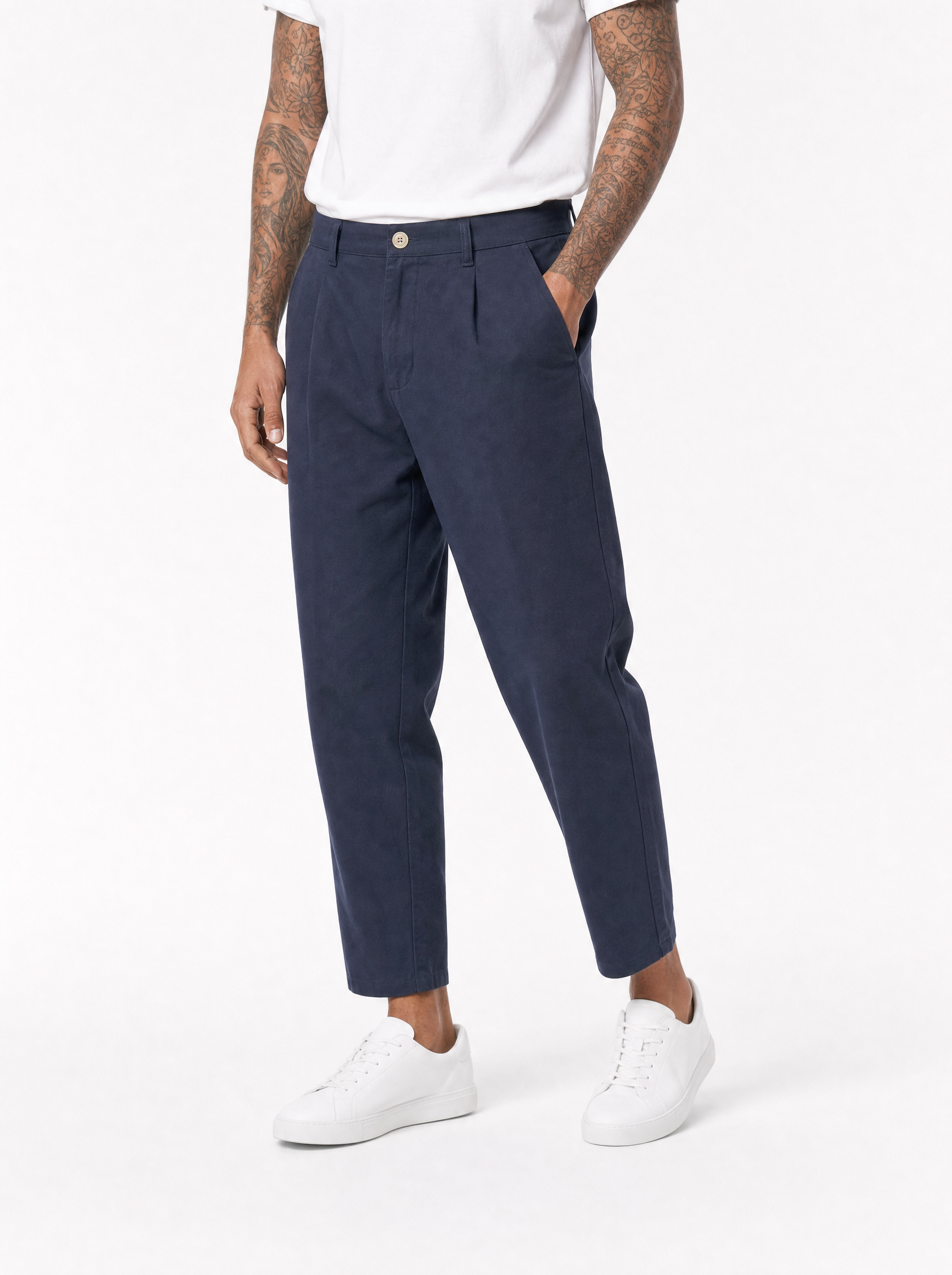 NOMAD AD45 Pantalone carrot con pince blu