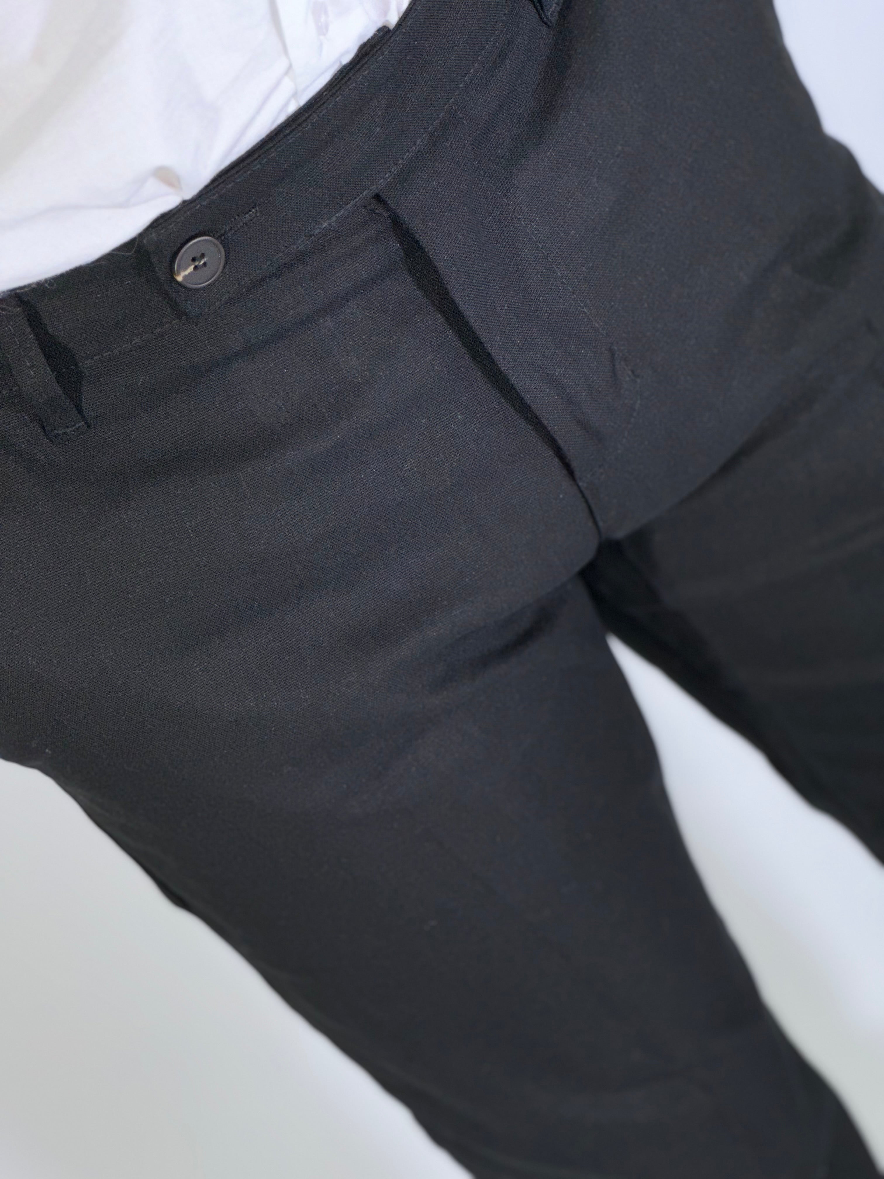 Pantalone misto lino nero AD24SS18