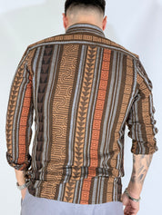 Camicia ricamata brown LIME