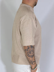 T-shirt boxi cropped beige PACIFIC