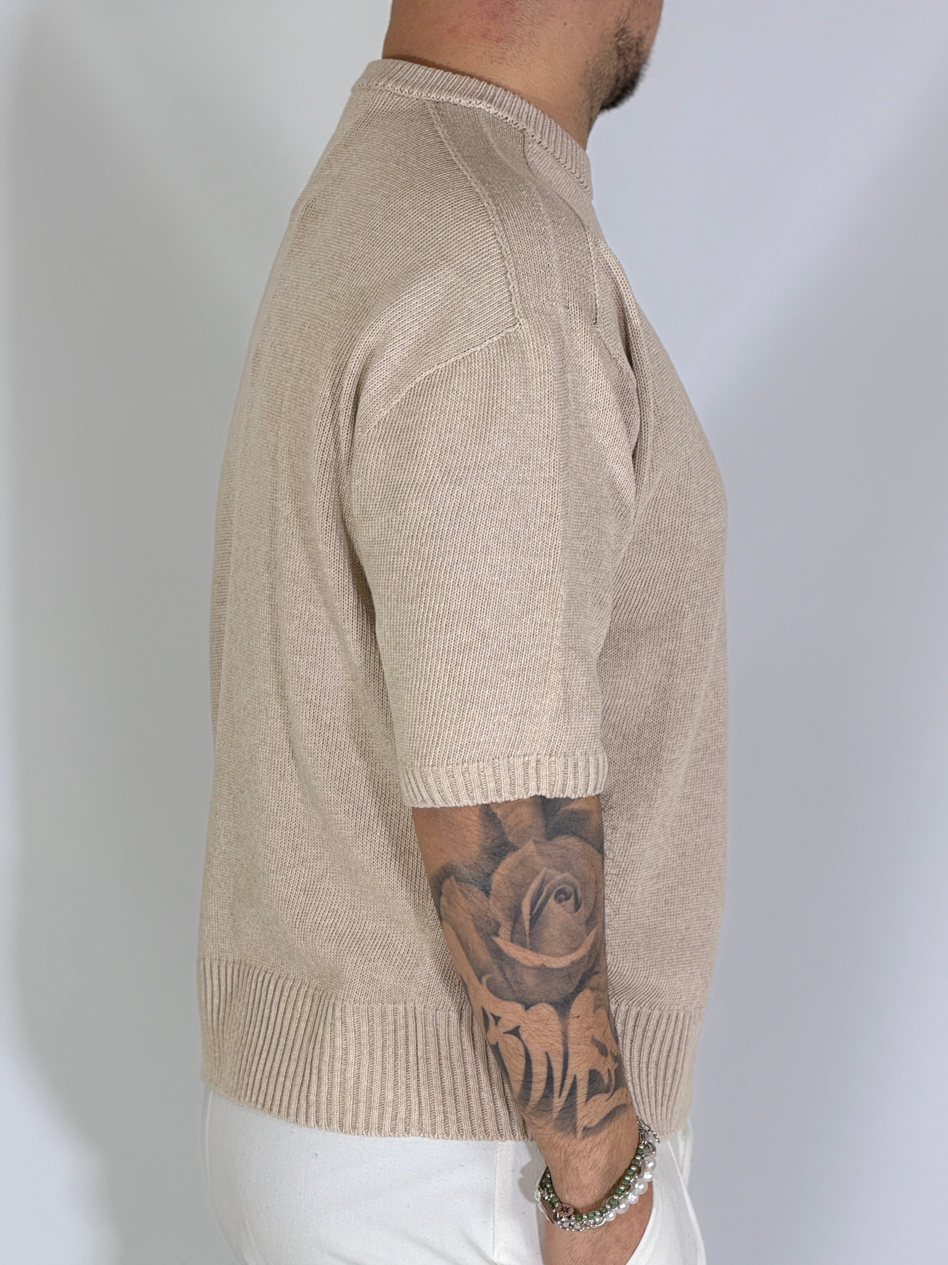 T-shirt boxi cropped beige PACIFIC