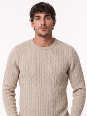 Maglia intrecciata beige AD2213