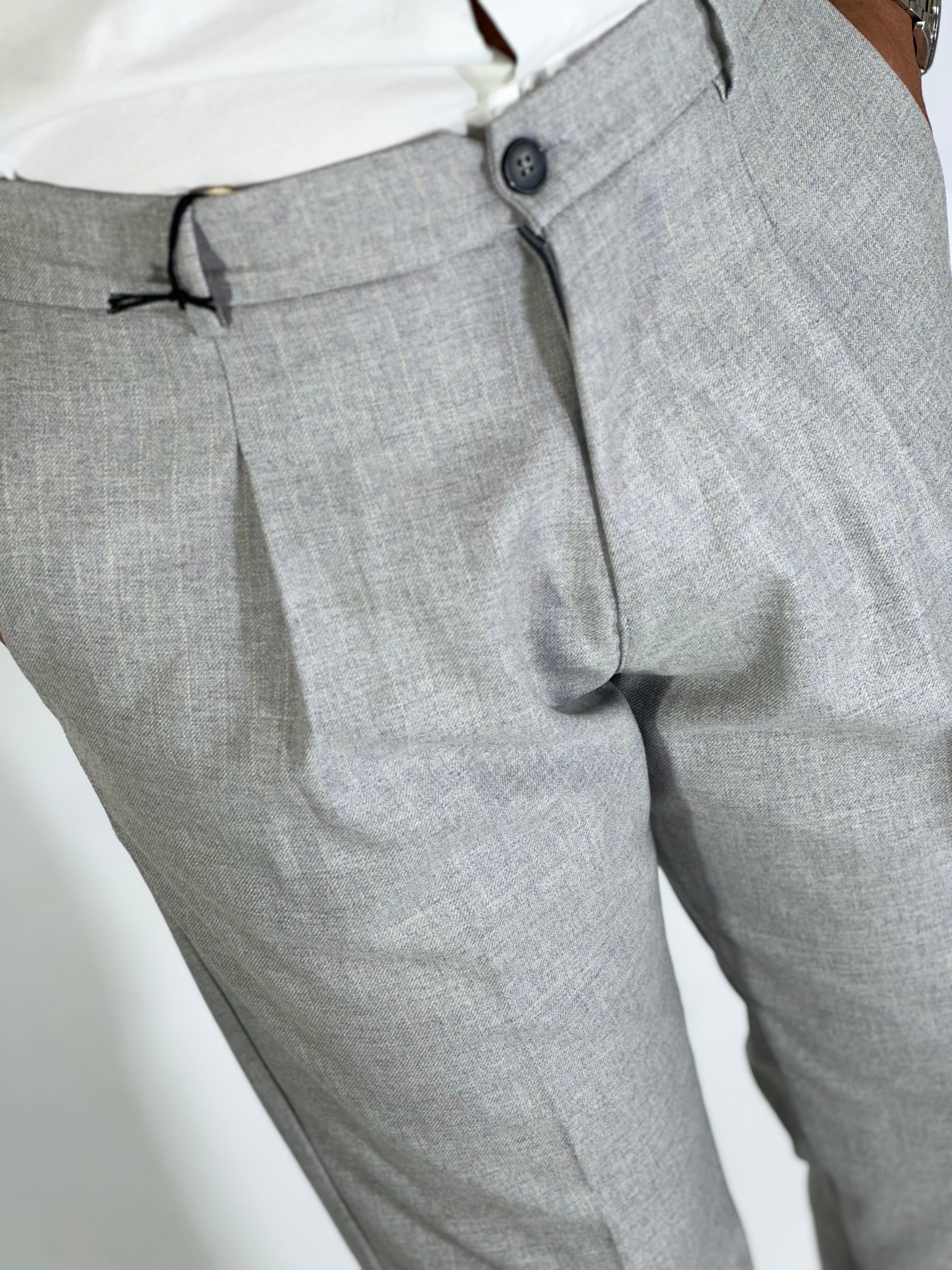 Pantalone gessato grigio GPE411