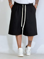 Bermudone con pinces nero REGO10