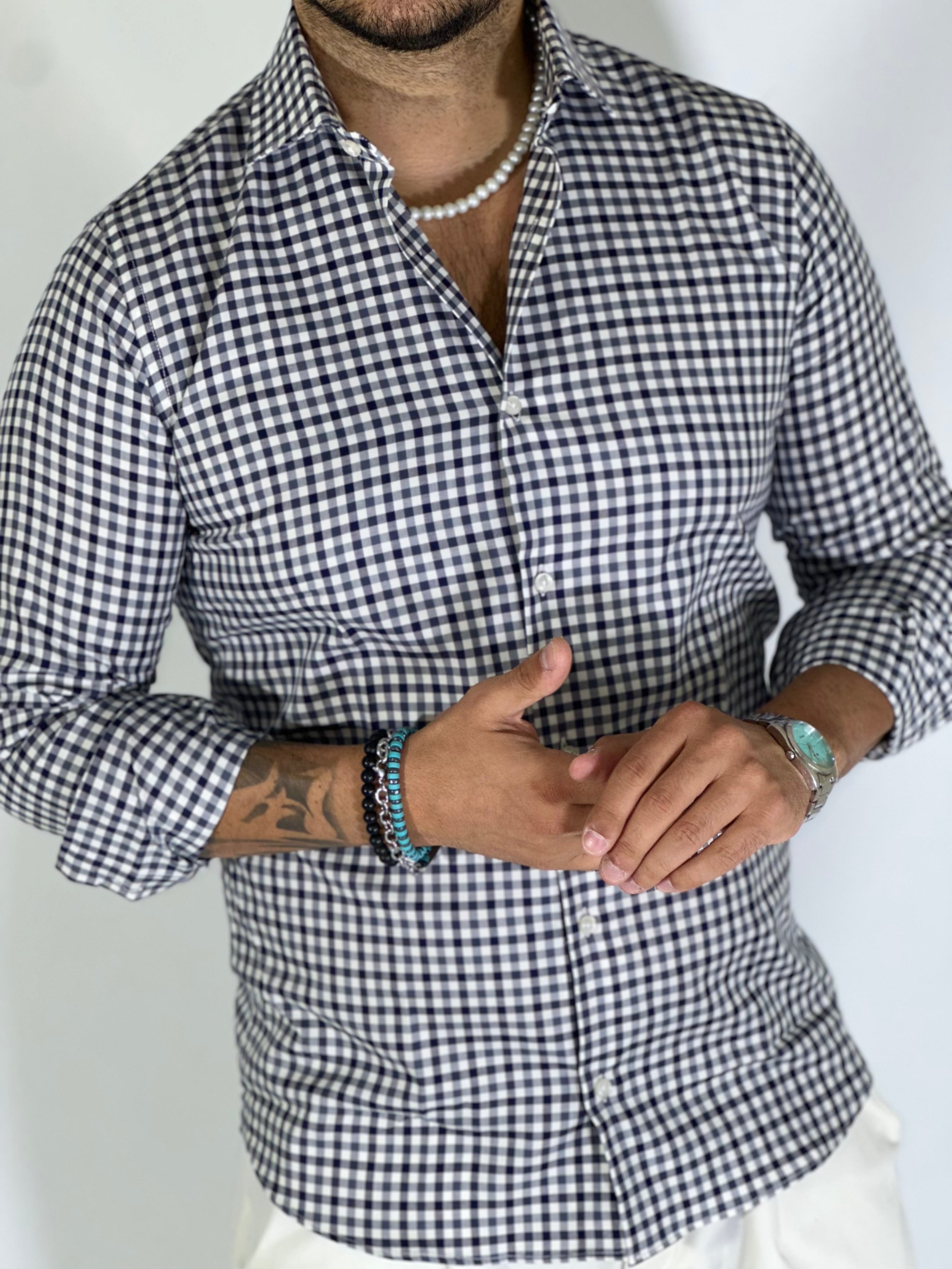 Camicia MIGLIACCIO blu/grigio EVEREST